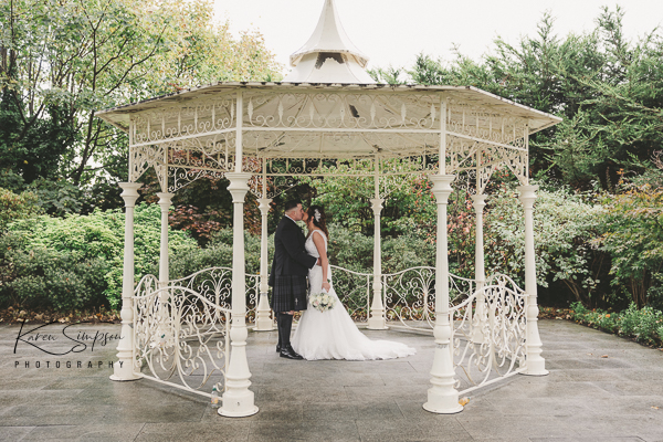 Carlton-Hotel-Prestwick (7 of 8) Bride and groom in gazebo at the Carlton