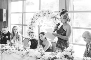 Bride's mother giving a speech