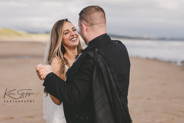 The-Gailes-Spa-Hotel-Ayrshire (1 of 4) Bride and groom down Irvine Beach