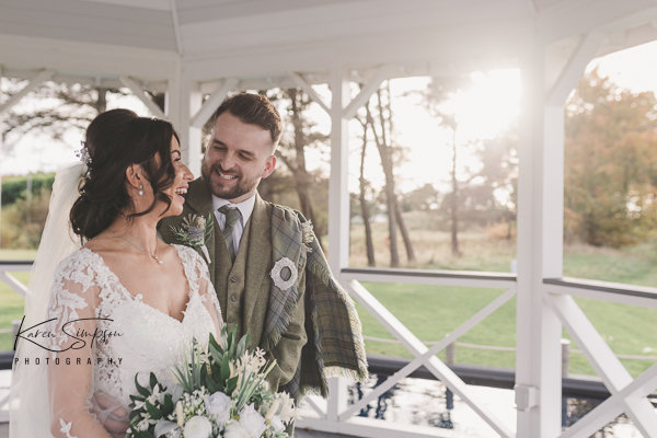 The-Gailes-Spa-Hotel-Glasgow-Ayrshire (8 of 8) Birde and groom look at each other