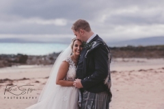 Beach, bride and groom, Waterside , North Ayrshire