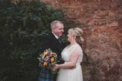 bride and groom, castle, scotland