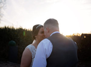 Bride and groom, golden hour, fenwick hotel