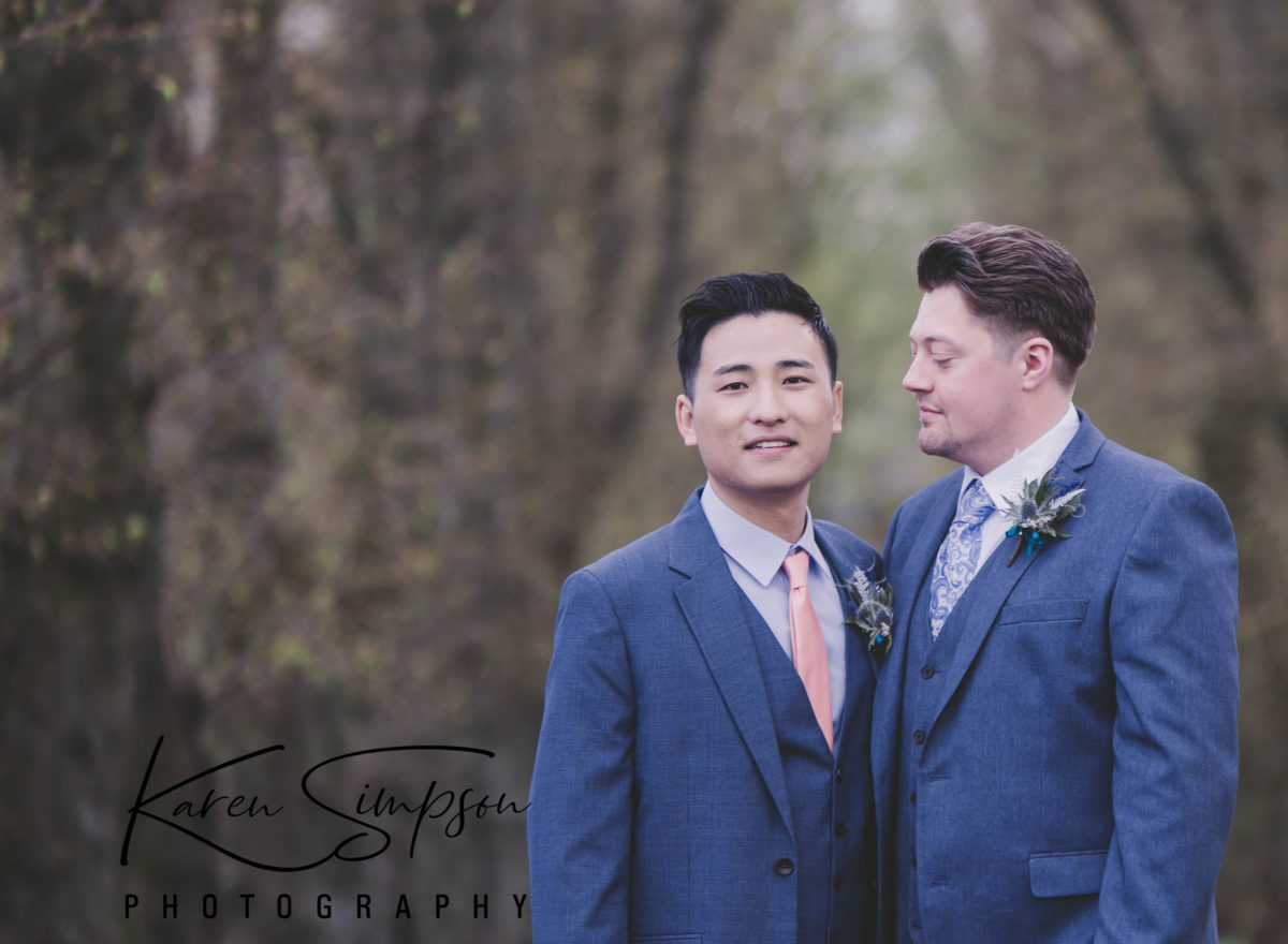 Two grooms, wedding day