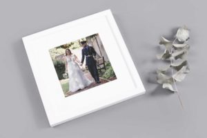 Frame with bride and groom