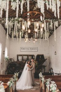 Bride and groom in ceremony room